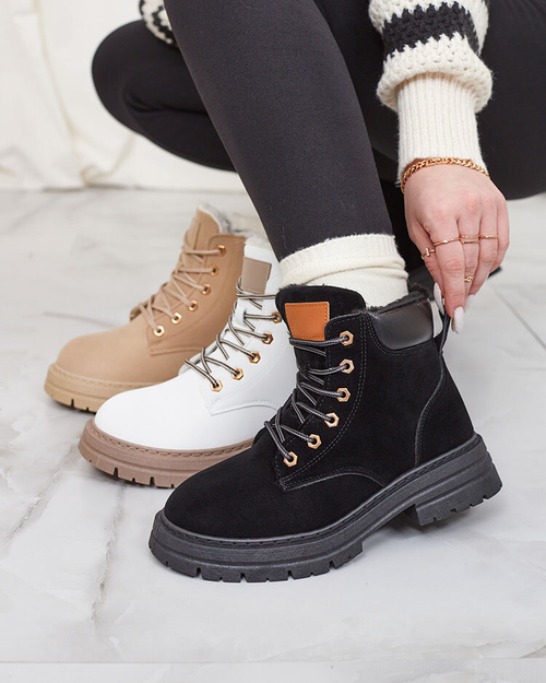 Royalfashion Чорні жіночі утеплені черевики-трапери Radoras