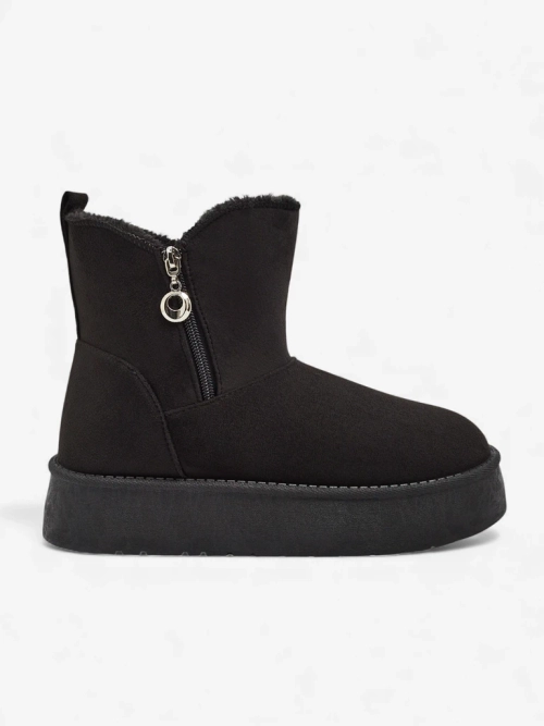 Жіночі Ботильйони Aurora Чорні З Екологічної Шкіри на Зиму