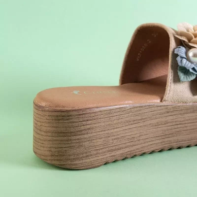 OUTLET Beige Plateausandalen für Damen Azriel - Schuhe