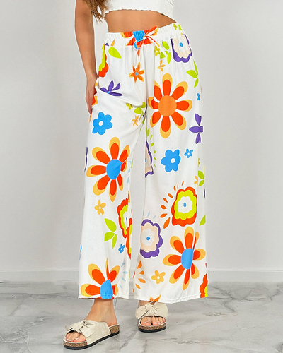 Royalfashion Weite Stoffhose mit Blumenmuster