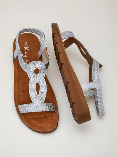 Royalfashion Damensandalen mit dekorativen Ava Shine Riemen