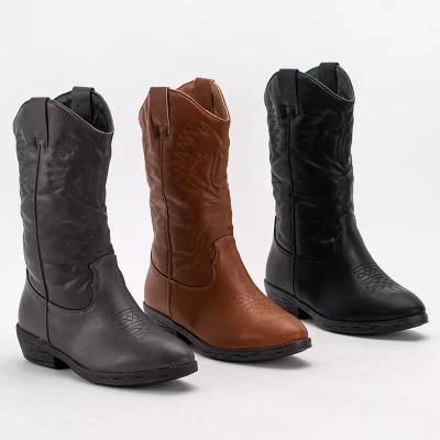 OUTLET Dunkelgraue Damen Cowboystiefel aus Ökoleder Vetika - Schuhe