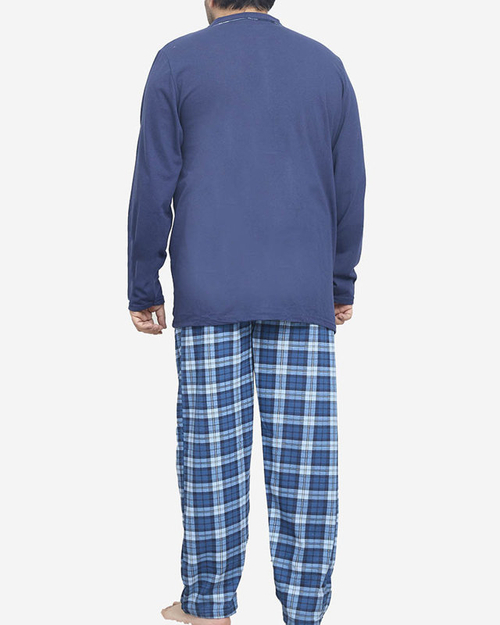 Піжама чоловіча темно-синя на ґудзиках - Одяг