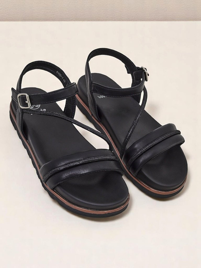 Royalfashion Damen Keilsandalen mit Strass Magnol