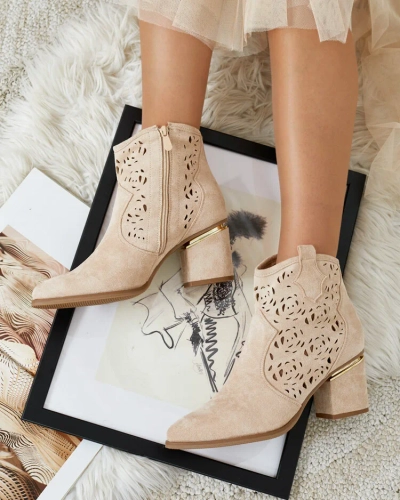 Royalfashion Durchbrochene niedrige Stiletto-Stiefel Womir