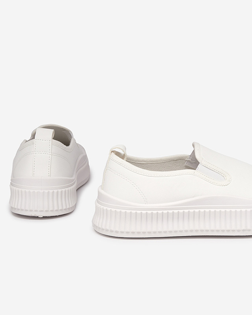 Білі жіночі напівчеревики на потовщеній підошві Tacobi-Footwear