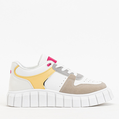 Nortelo beige und weiße Damen Sportschuhe - Schuhe