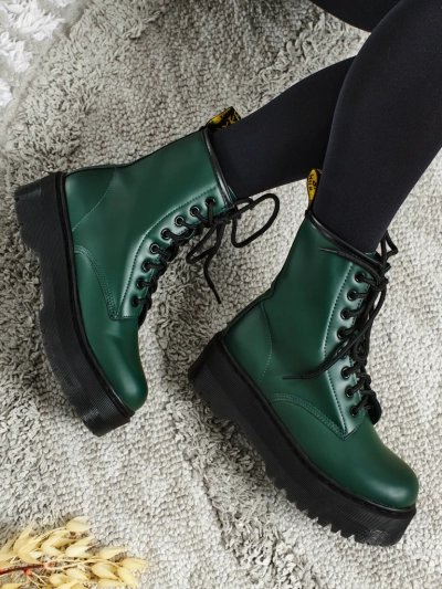 Damen Worker Boots mit Prägung Isadore