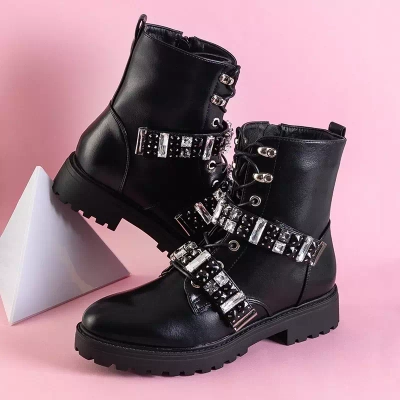 OUTLET Schwarze Damentaschen mit Steinen Ksymena - Schuhe