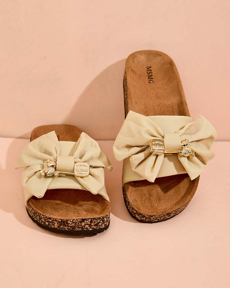 Royalfashion Damen Flip-Flops mit Schleife Ollnas