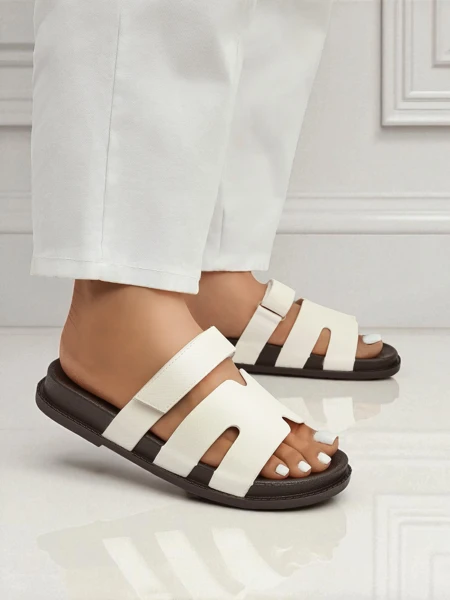 Royalfashion Damenpantoletten aus Ökoleder ReppiFlex