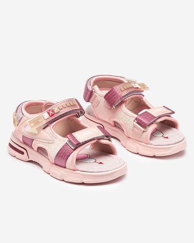 Hellrosa Kindersandale mit Klettverschluss Mepoti - Footwear