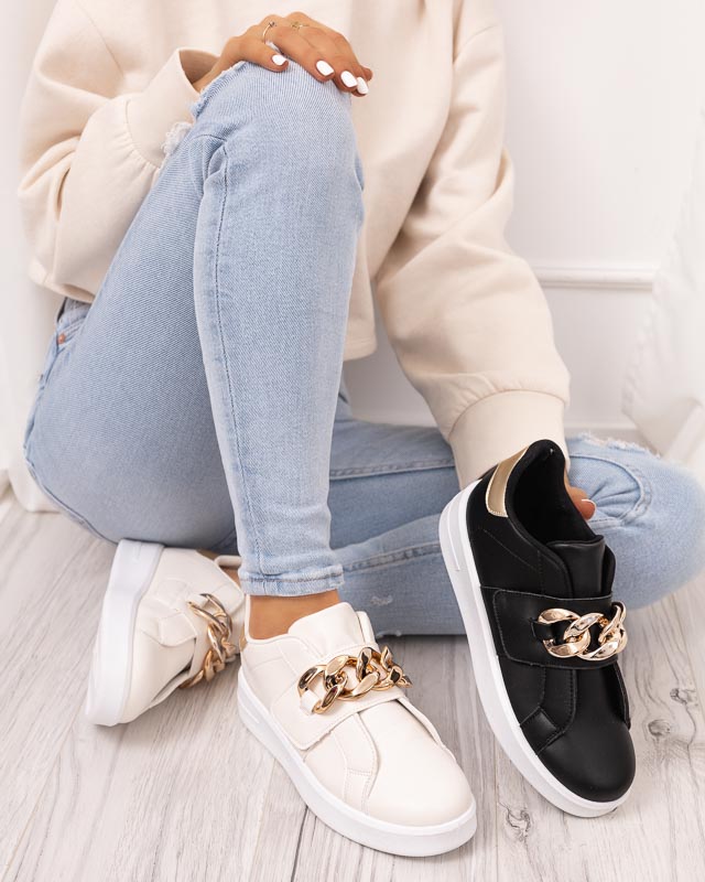 Cremefarbene Sportschuhe zum Hineinschlüpfen für Damen Derera - Schuhe