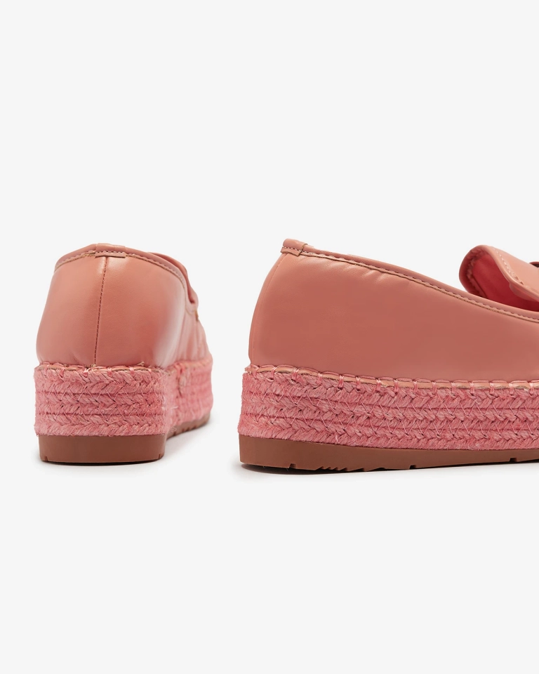 Damen verschönerte Plateau-Espadrilles in rosa Keliga - Schuhe