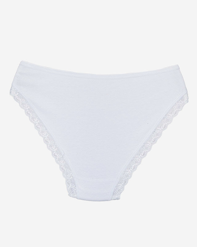 Damenslip aus weißer Baumwolle mit Spitze - Unterwäsche