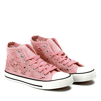 Rosa Turnschuhe mit Spitzenbesatz Viven - Footwear