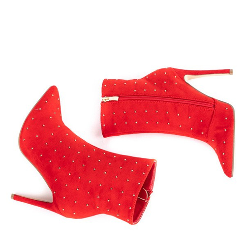 Черевики червоні на щиколотках із струменями Одрі - Взуття 1