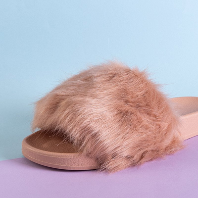 Puderpantoffeln für Damen mit Fell Danita - Schuhe