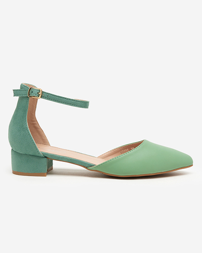 Grüne Damensandalen auf dem unteren Pfosten Areda - Schuhe