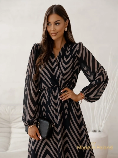 Жіноча сукня міді з принтом Eleganza Stripes
