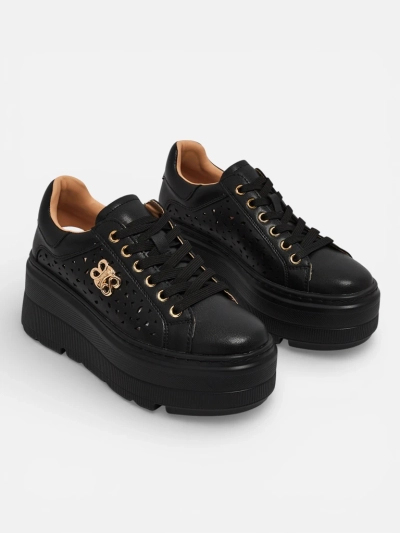 Ażurowe sportowe sneakersy damskie ze skóry naturalnej Atelle