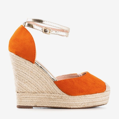 Orange Espadrilles auf einem hohen Keil Sablac - Footwear