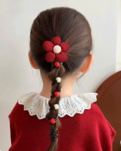 Royalfashion Haargummi Spirale mit kleiner Blume Blossom Coil