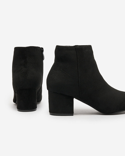 Royalfashion Schwarze Damenstiefel mit niedrigem Schaft Referra