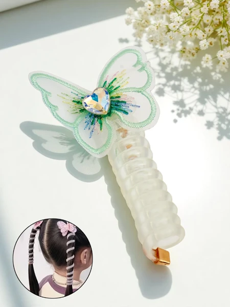 Royalfashion Haargummi Feder mit Schmetterling Spring Butterfly