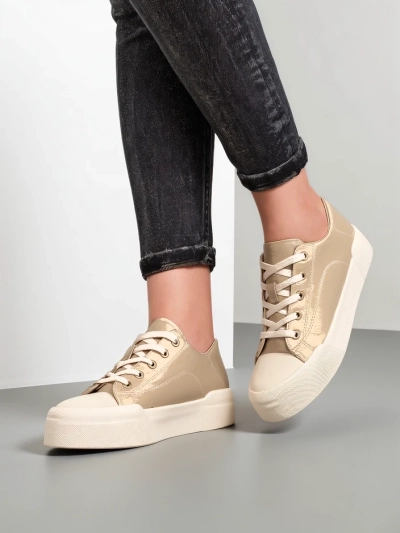 Royalfashion Damen Sport Sneakers Golddelle