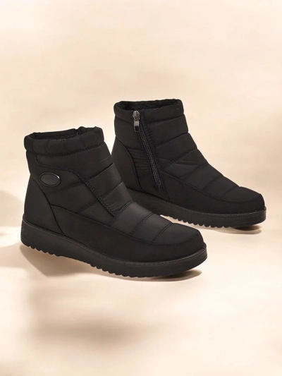 Athena Damen Stiefeletten Schwarz aus Stoff für Herbst und Winter