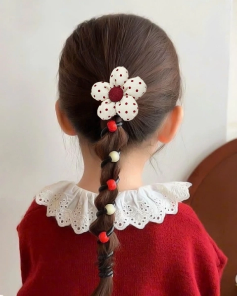 Royalfashion Haargummi Spirale mit kleiner Blume Blossom Coil