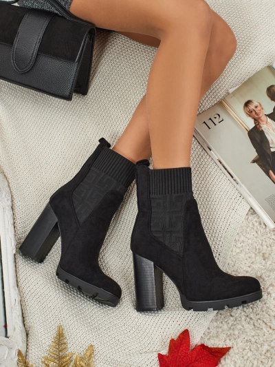 Damen Stiefeletten Öko-Wildleder mit Blockabsatz Vansoria