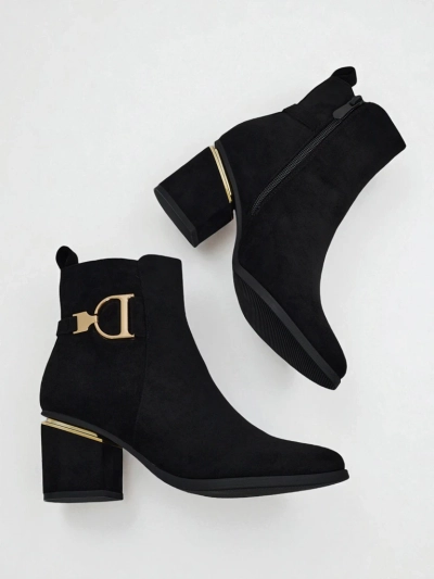 Damen Stiefeletten Calyssa aus Wildlederimitat mit Blockabsatz