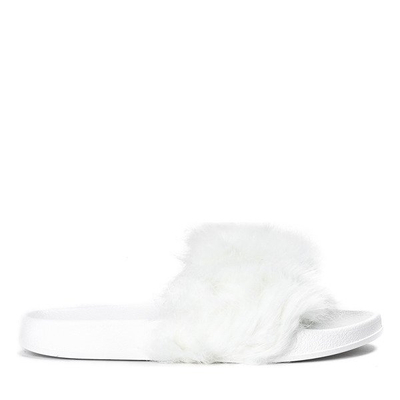 Millie Flip Flops aus weißem Fell - Schuhe