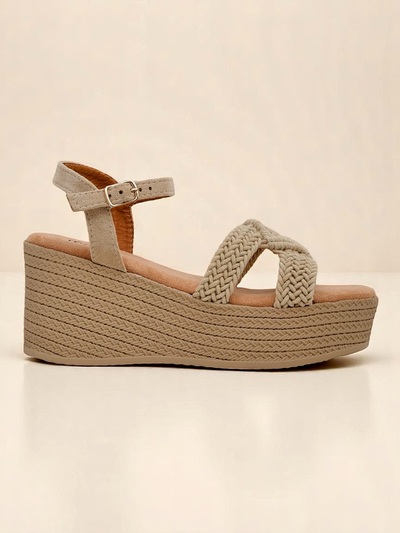 Royalfashion Damen-Sandalen mit geflochtenem Keilabsatz Sunny Day