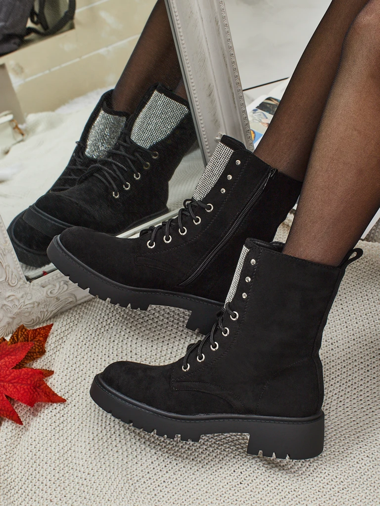 Ökologische Wildleder-Schnürstiefeletten für Damen Ferlyne