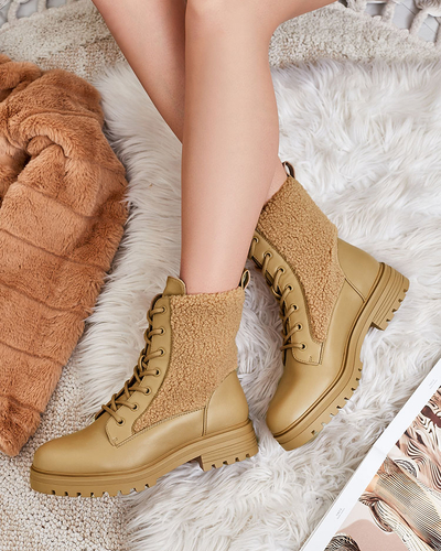 Жіночі черевики на шнурівці з овчиною Royalfashion Setrica