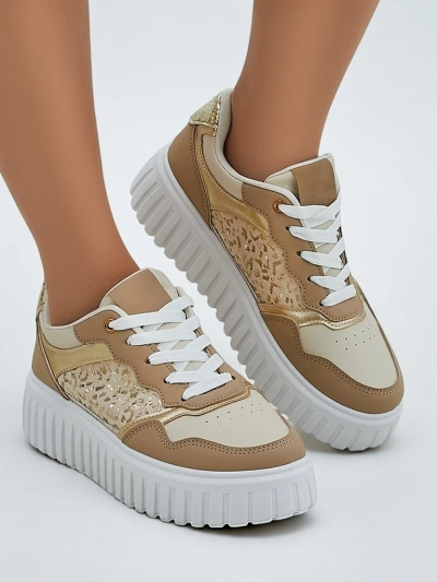 Royalfashion DamenSneaker auf einer Plattform Panterr