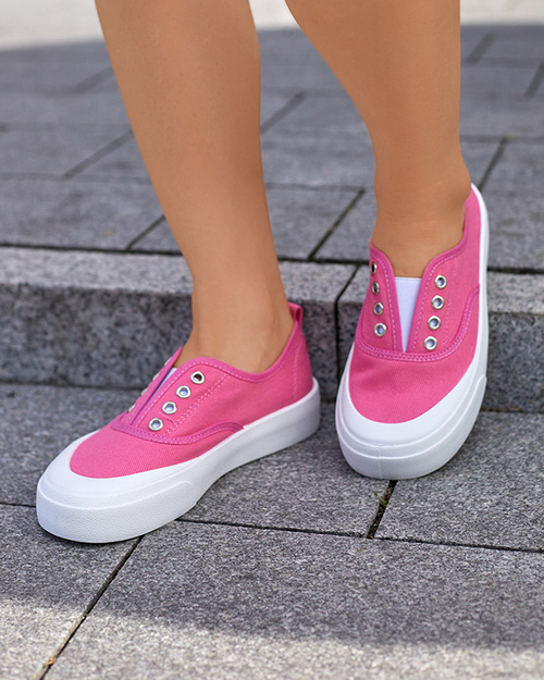 Жіночі темно-рожеві кросівки на більш товстій підошві Askol-Shoes