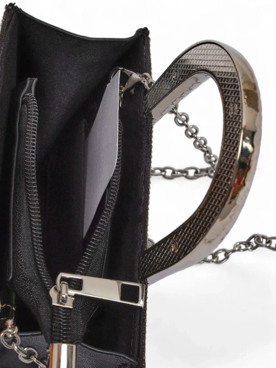 Royalfashion Damen Clutch Handtasche mit Zirkonia und Schlangenleder-Optik Snake Glam