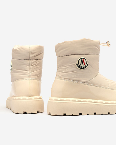 Royalfashion Damen Schlupf-Schneestiefel in Creme Farbe Ireda