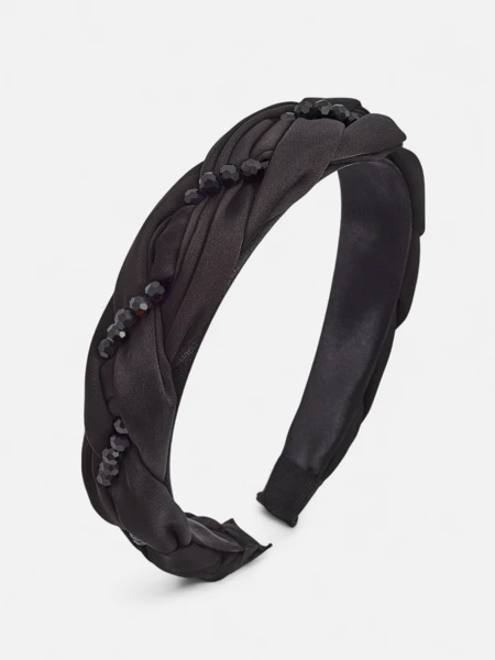 Royalfashion Haarband mit Zopfmuster und Perlen