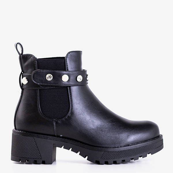 Schwarze Stiefel mit Kalkar-Verzierungen - Schuhe