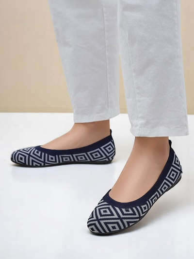 Royalfashion Stoff-Ballerinas für Damen mit geometrischem Print Metric