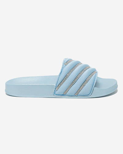 OUTLET Blaue Damenhausschuhe mit Zirkonia Erikis - Schuhe