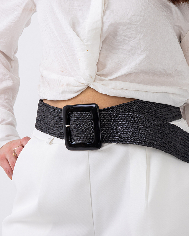 Schwarzer geflochtener Damengürtel - Accessoires