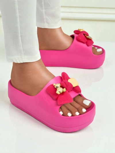 Royalfashion Damen-Gummi-Flip-Flops mit dekorativer Schleife Alday