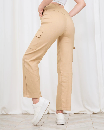 Royalfashion Beige Weite Cargohose für Damen