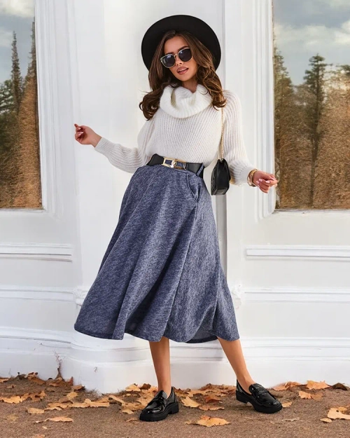 Спіраль Фешн Жіноча міді-спідниця